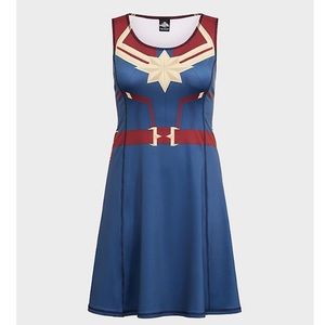 HER UNIVERSE CAPTAIN MARVEL SKATER DRESS Torrid
